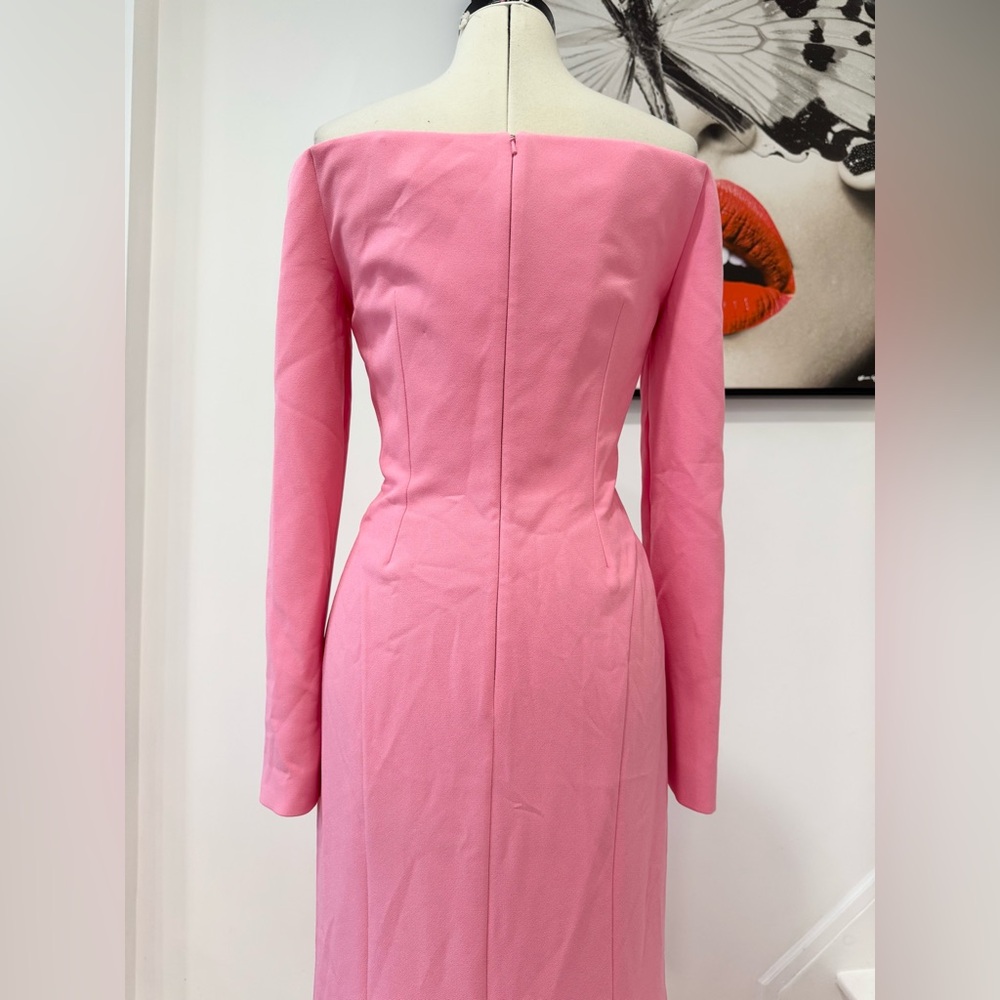 Safiyaa Rory Off-the-Shoulder Gown Pink Long Sleeve Maxi Dress - Picture 10 of 14
